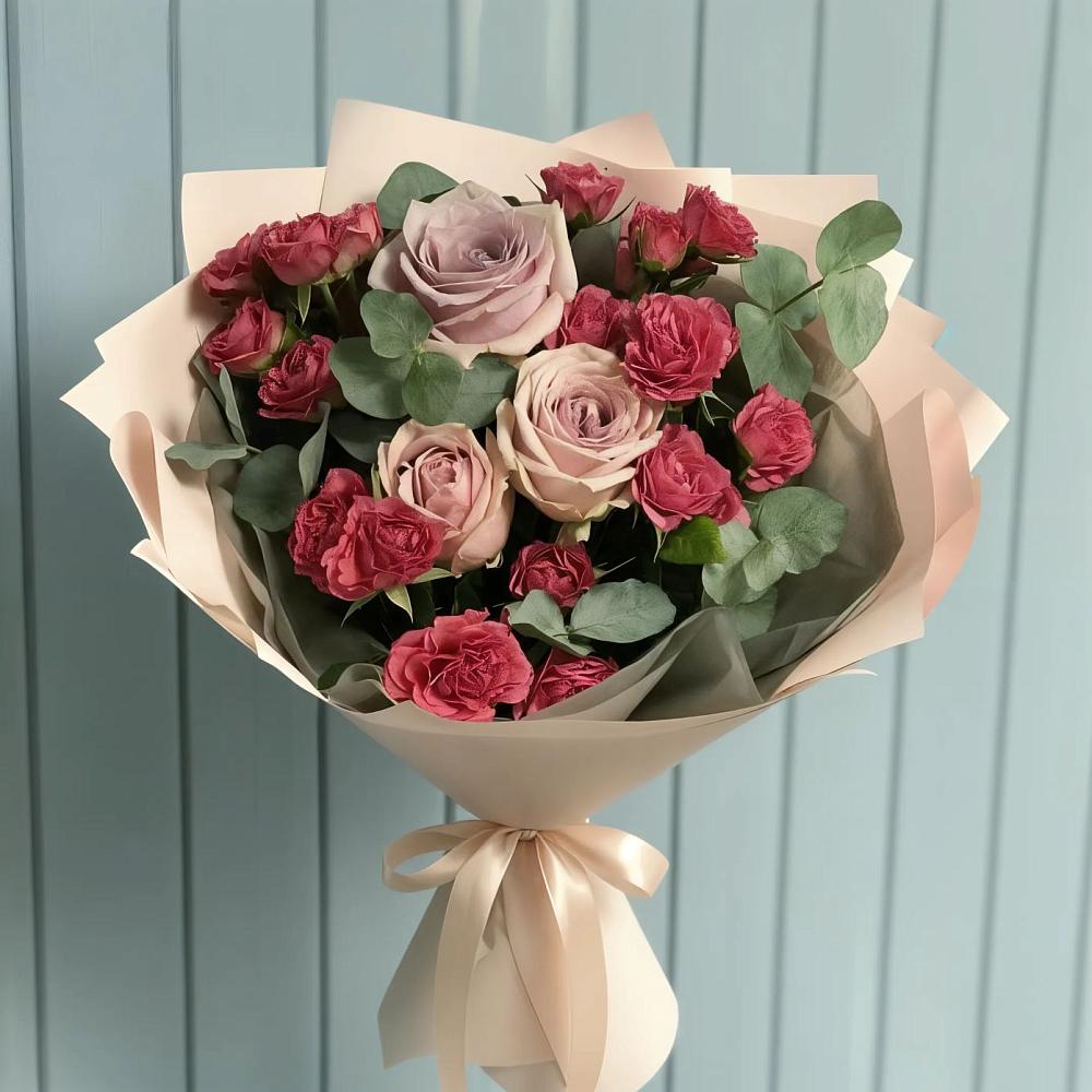 Букет цветов из: Гвоздики и Розы в Стромынь