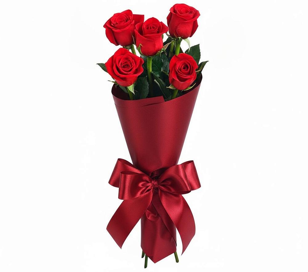 Букет 5 Красных роз Эдлесс Лав в Стромынь