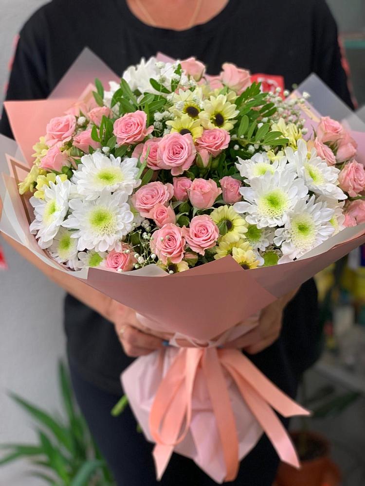 Букет цветов из: Розы и Хризантемы в Стромынь