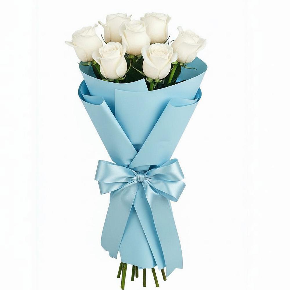 Букет 7 белых роз Проуд в Стромынь