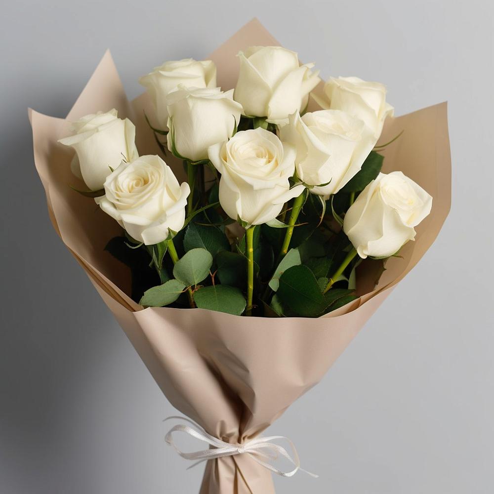 Букет 9 Белых роз Эдлесс Лав в Стромынь