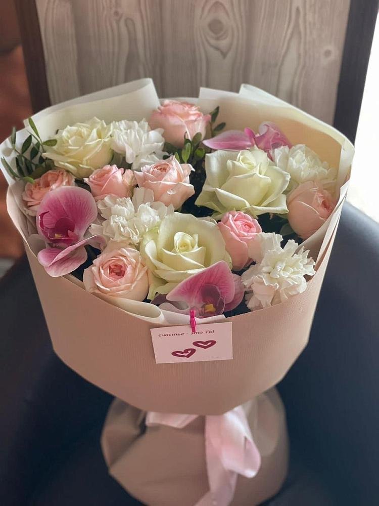 Букет цветов из: Орхидеи, Розы и Гвоздики в Стромынь