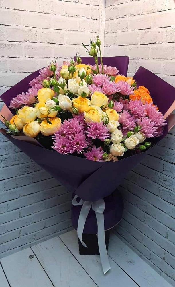 Букет цветов из: Хризантемы и Розы в Стромынь