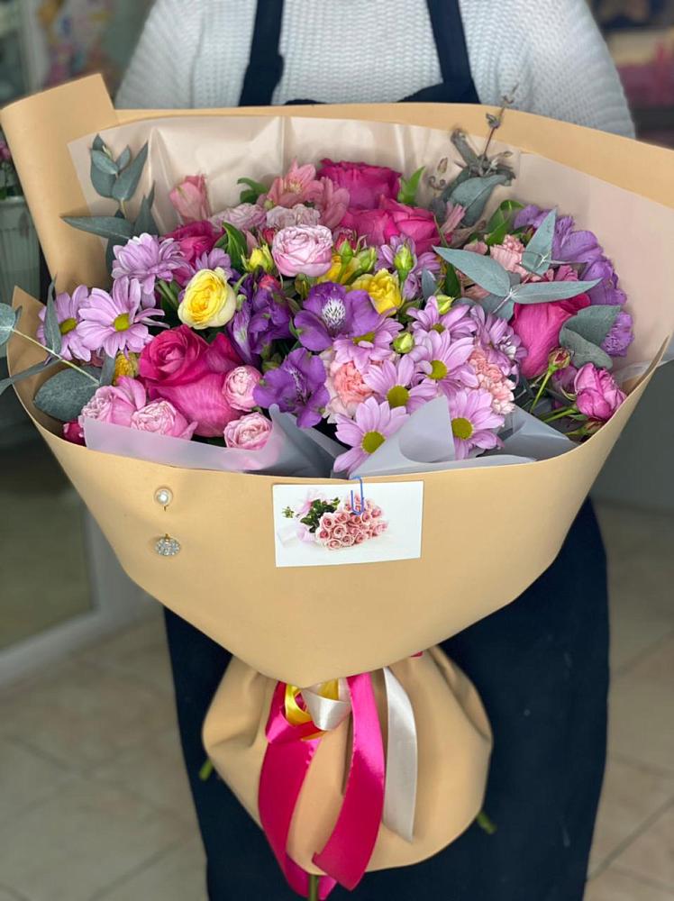 Букет цветов из: Хризантемы, Гвоздики и Альстромерии в Стромынь