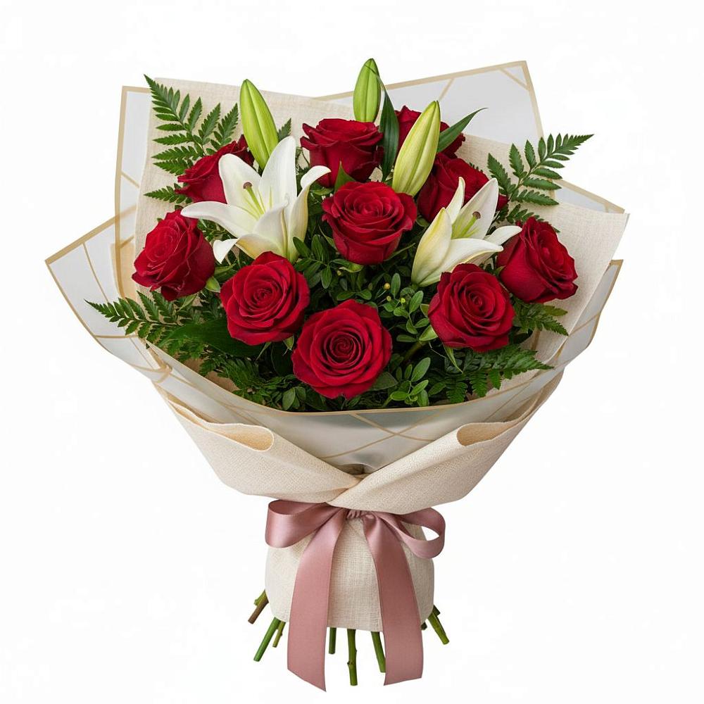 Букет цветов из: Лилии и Розы в Стромынь