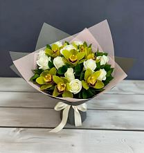 Букет цветов из:  Орхидеи и Розы в Стромынь