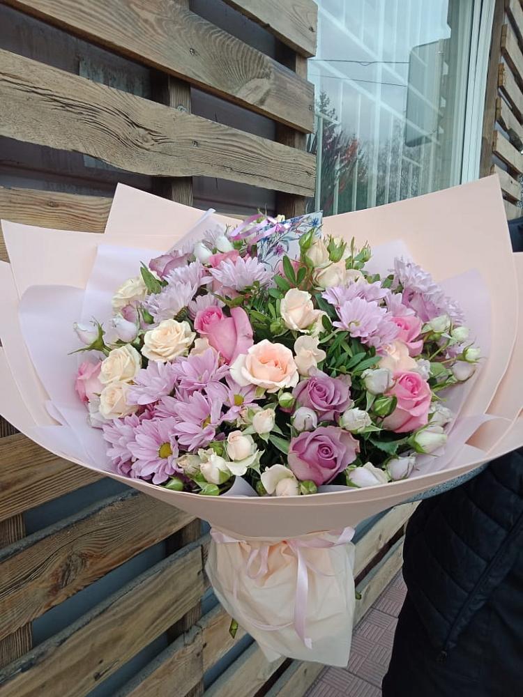 Букет цветов из: Розы и Хризантемы в Стромынь