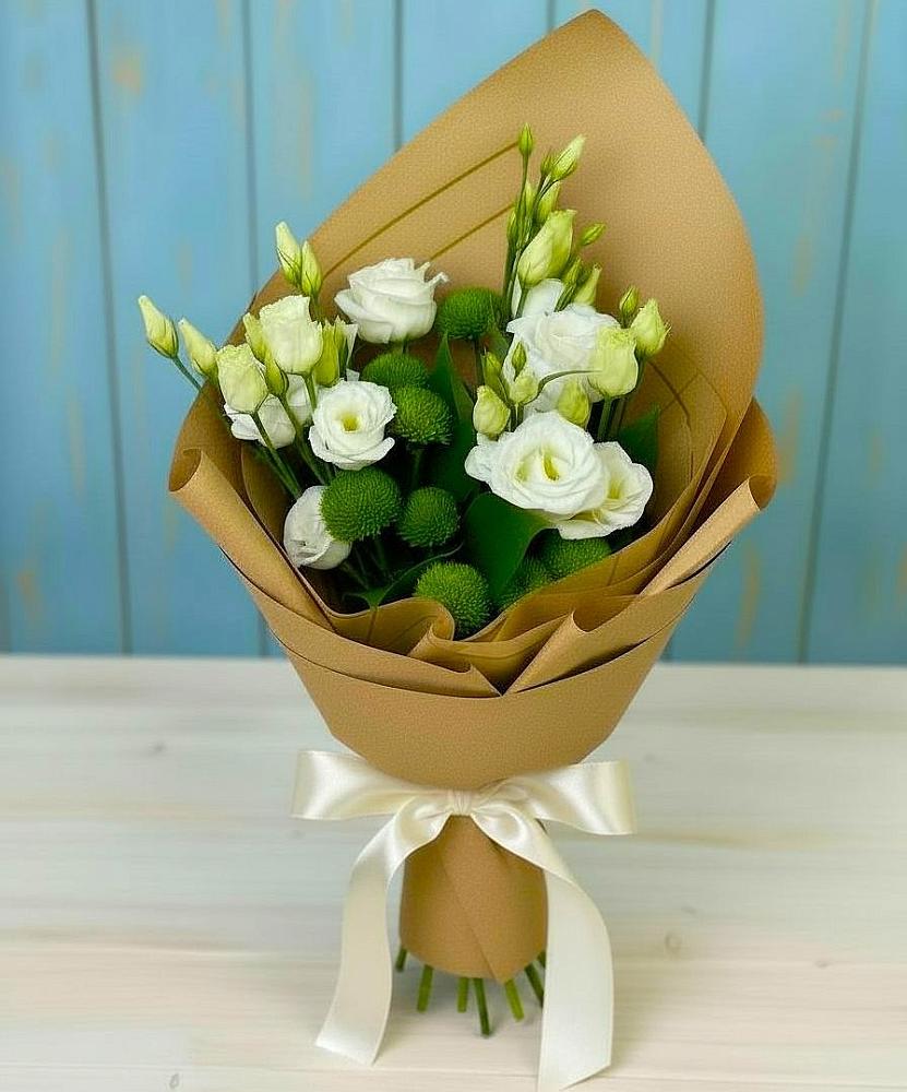 Букет цветов из: Хризантемы и Лизиантусы в Стромынь