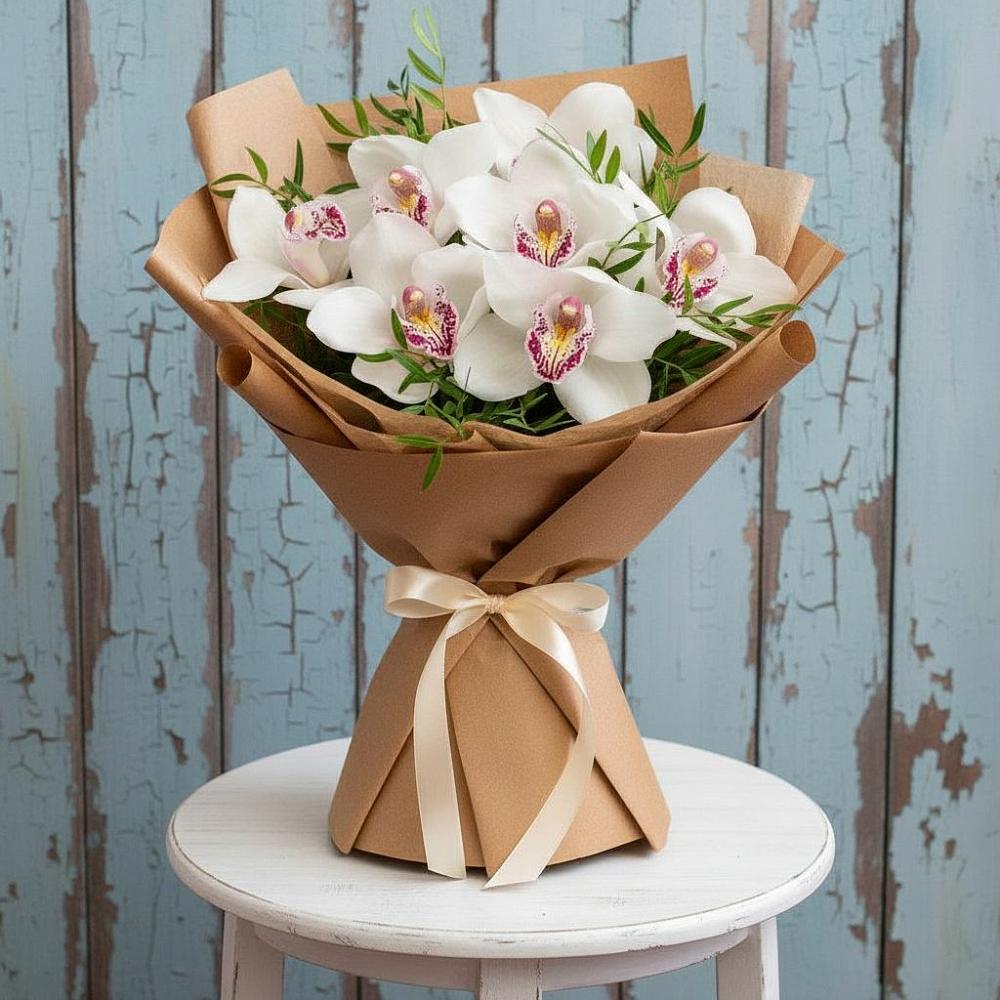 Букет цветов из: Орхидеи и Розы в Стромынь