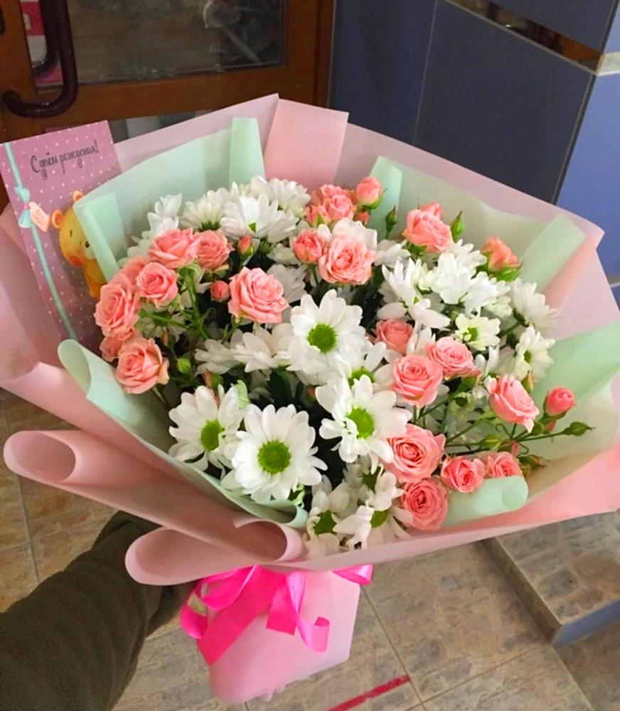 Букет цветов из: Розы и Хризантемы в Стромынь