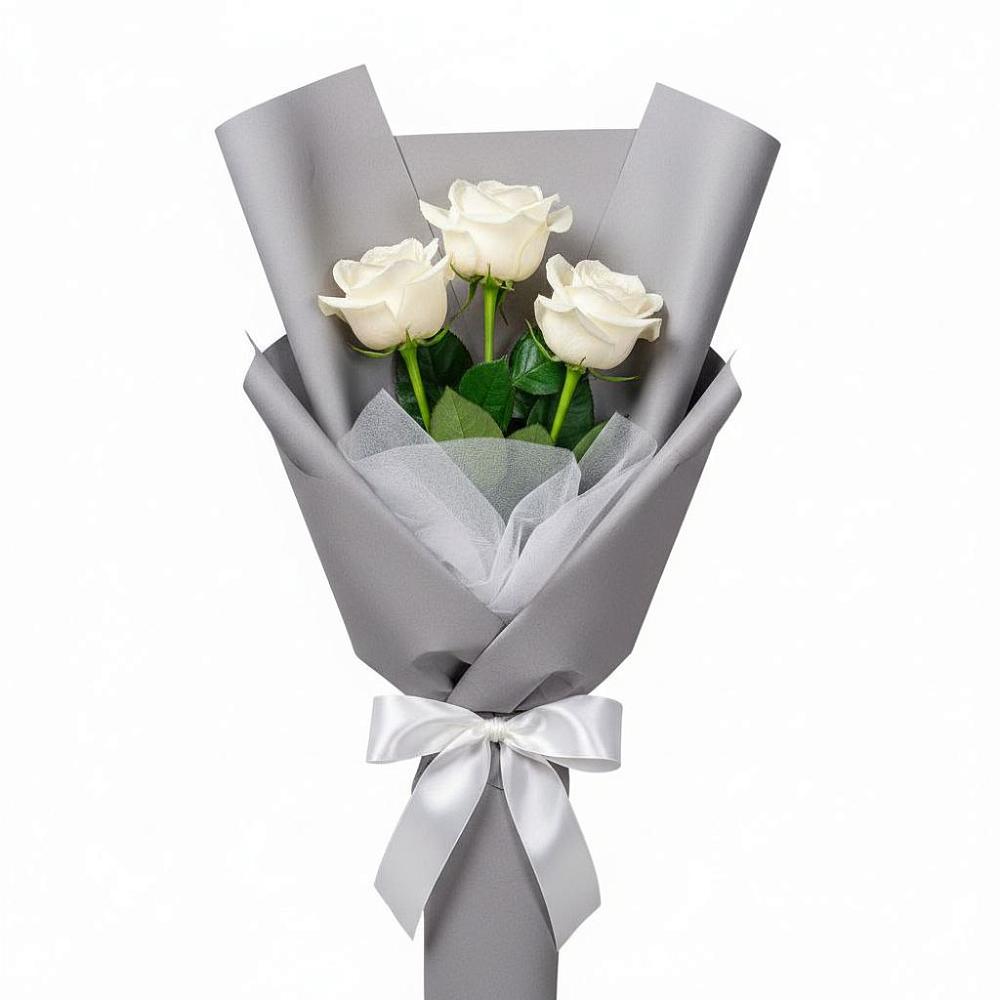 Букет 3 белые розы в Стромынь