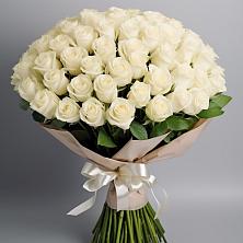 Букет 101 беля роза Белоснежка в Стромынь