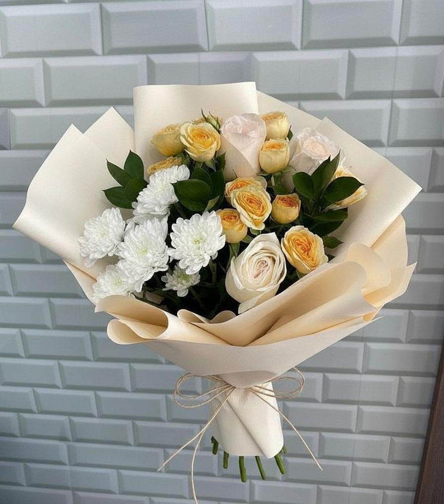 Букет цветов из: Розы и Хризантемы в Стромынь