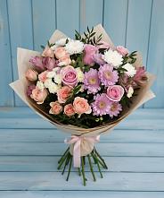 Букет цветов из:  Хризантемы, Розы и Альстромерии в Стромынь