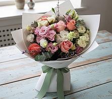 Букет цветов из:  Розы, Лизиантусы и Гвоздики в Стромынь