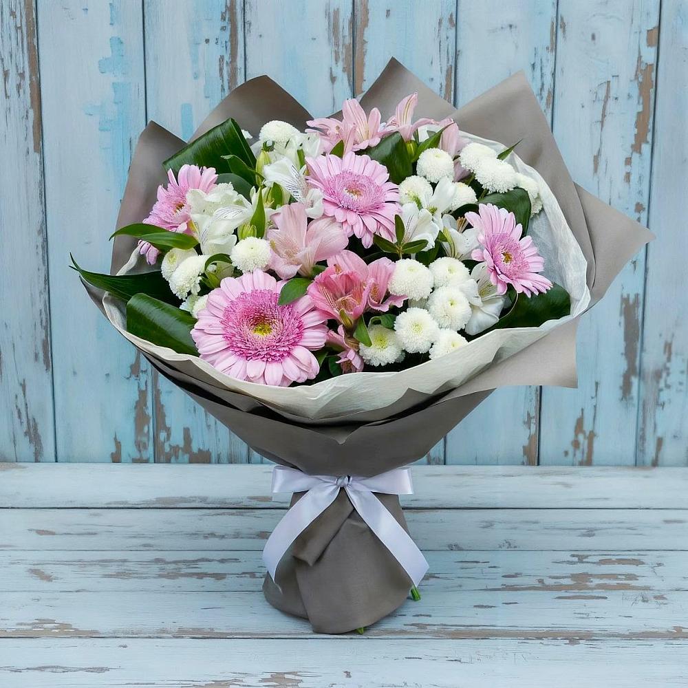 Букет цветов из: Герберы, Альстромерии и Хризантемы в Стромынь