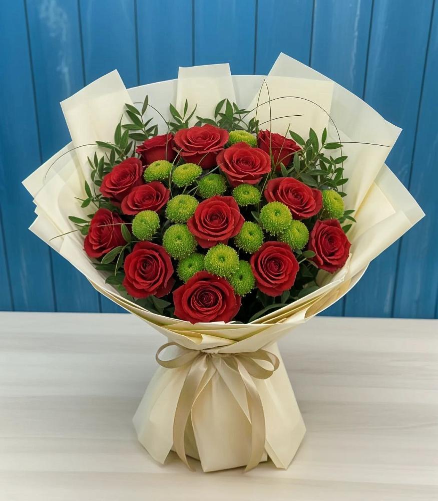 Букет цветов из: Розы и Хризантемы в Стромынь