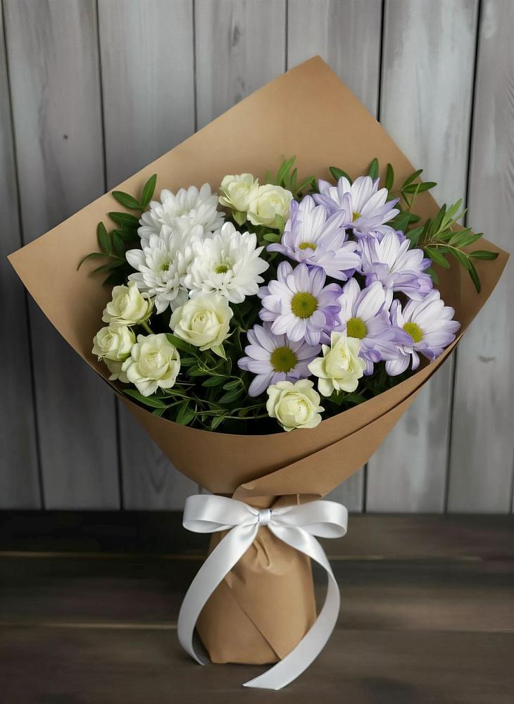 Букет цветов из: Хризантемы и Розы в Стромынь
